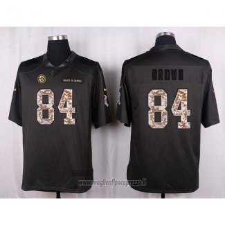 Maglia NFL Anthracite Pittsburgh Steelers Brown 2016 Salute To Service