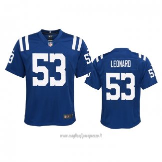 Maglia NFL Game Bambino Indianapolis Colts Darius Leonard 2020 Blu