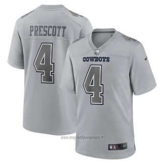 Maglia NFL Game Dallas Cowboys Dak Prescott Atmosphere Fashion Grigio