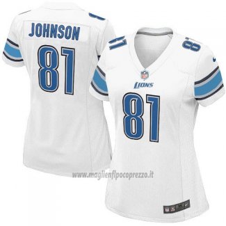 Maglia NFL Game Donna Detroit Lions Johnson Bianco