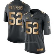 Maglia NFL Gold Anthracite Green Bay Packers Matthews Salute To Service 2016 Nero