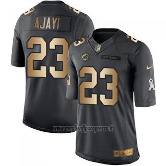 Maglia NFL Gold Anthracite Miami Dolphins Ajayi Salute To Service 2016 Nero