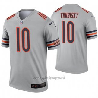 Maglia NFL Legend Chicago Bears 10 Mitchell Trubisky Inverted Grigio