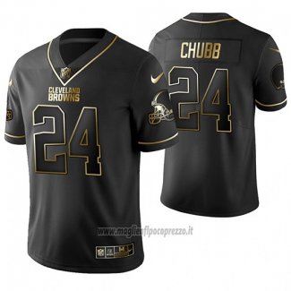 Maglia NFL Limited Cleveland Browns Nick Chubb Golden Edition Nero