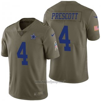 Maglia NFL Limited Dallas Cowboys 4 Dak Prescott 2017 Salute To Service Verde