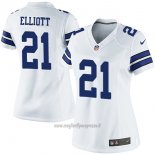 Maglia NFL Limited Donna Dallas Cowboys 21 Ezekiel Elliott Elite Bianco