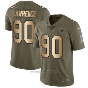 Maglia NFL Limited Donna Dallas Cowboys 90 Demarcus Lawrence Verde Or Stitched 2017 Salute To Service