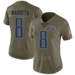 Maglia NFL Limited Donna Tennessee Titans 8 Marcus Mariota Verde Stitched 2017 Salute To Service