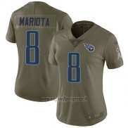 Maglia NFL Limited Donna Tennessee Titans 8 Marcus Mariota Verde Stitched 2017 Salute To Service