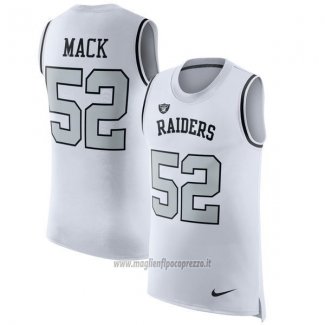 Maglia NFL Limited Las Vegas Raiders Senza Maniche 52 Mack Bianco