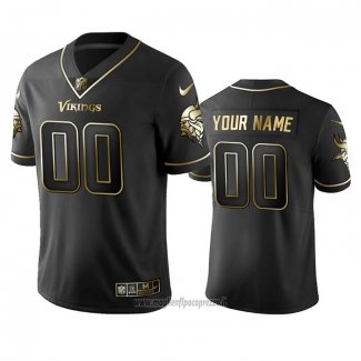 Maglia NFL Limited Minnesota Vikings Personalizzate Golden Edition Nero