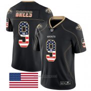 Maglia NFL Limited New Orleans Saints Brees Rush USA Flag Nero