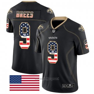 Maglia NFL Limited New Orleans Saints Brees Rush USA Flag Nero