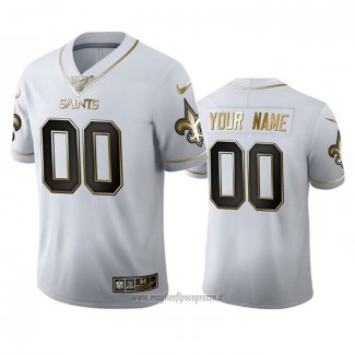 Maglia NFL Limited New Orleans Saints Personalizzate Golden Edition Bianco