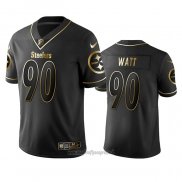 Maglia NFL Limited Pittsburgh Steelers T J Watt Golden Edition Nero