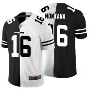 Maglia NFL Limited San Francisco 49ers Montana Black White Split