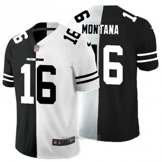 Maglia NFL Limited San Francisco 49ers Montana Black White Split