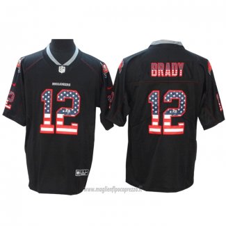 Maglia NFL Limited Tampa Bay Buccaneers 12 Tom Brady Rushflag Nero