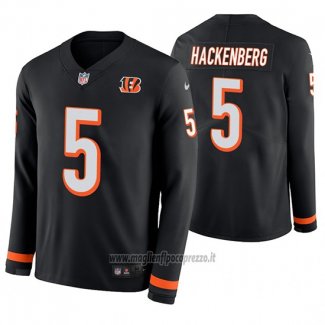 Maglia NFL Therma Manica Lunga Cincinnati Bengals Christian Hackenberg Nero