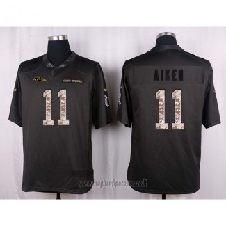 Maglia NFL Anthracite Baltimore Ravens Aiken Apagado Salute To Service 2016 Grigio