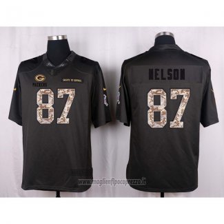 Maglia NFL Anthracite Green Bay Packers Nelson 2016 Salute To Service
