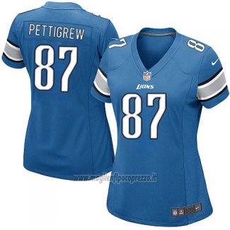 Maglia NFL Game Donna Detroit Lions Pettigrew Blu