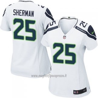 Maglia NFL Game Donna Seattle Seahawks Sherman Bianco