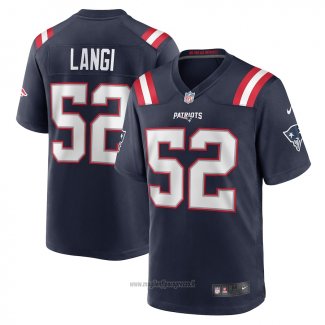 Maglia NFL Game New England Patriots Harvey Langi 52 Blu