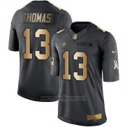 Maglia NFL Gold Anthracite New Orleans Saints Thomas Salute To Service 2016 Nero