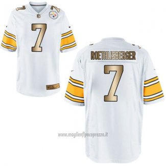 Maglia NFL Gold Game Pittsburgh Steelers Roethlisberger Bianco