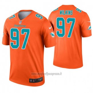 Maglia NFL Legend Miami Dolphins 97 Christian Wilkins Inverted Arancione