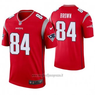 Maglia NFL Legend New England Patriots 84 Antonio Brown Inverted Rosso