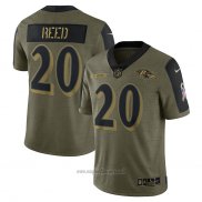 Maglia NFL Limited Baltimore Ravens Ed Reed 2021 Salute To Service Retired Verde