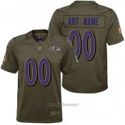 Maglia NFL Limited Bambino Baltimore Ravens Personalizzate Salute To Service Verde