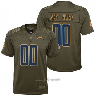 Maglia NFL Limited Bambino Los Angeles Chargers Personalizzate Salute To Service Verde