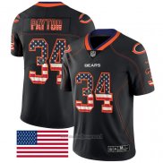 Maglia NFL Limited Chicago Bears Payton Rush USA Flag Nero