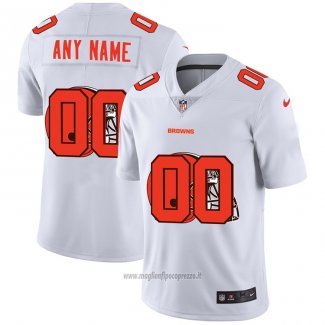 Maglia NFL Limited Cleveland Browns Personalizzate Logo Dual Overlap Bianco