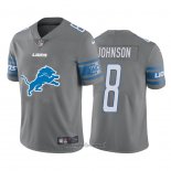 Maglia NFL Limited Detroit Lions 8 Johnson Big Logo Grigio
