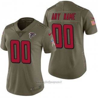 Maglia NFL Limited Donna Atlanta Falcons Personalizzate 2017 Salute To Service Verde