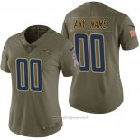 Maglia NFL Limited Donna Los Angeles Chargers Personalizzate 2017 Salute To Service Verde