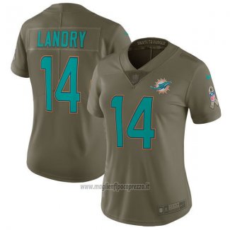 Maglia NFL Limited Donna Miami Dolphins 14 Landry 2017 Salute To Service Verde
