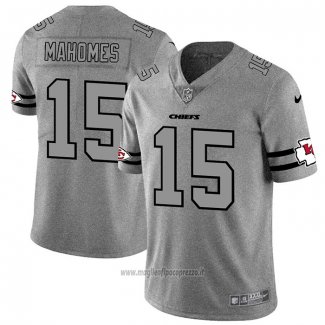 Maglia NFL Limited Kansas City Chiefs Mahomes Team Logo Gridiron Grigio