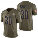 Maglia NFL Limited Los Angeles Rams Todd 30 Gurley Ii 2017 Salute To Service Verde