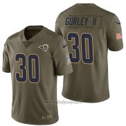 Maglia NFL Limited Los Angeles Rams Todd 30 Gurley Ii 2017 Salute To Service Verde