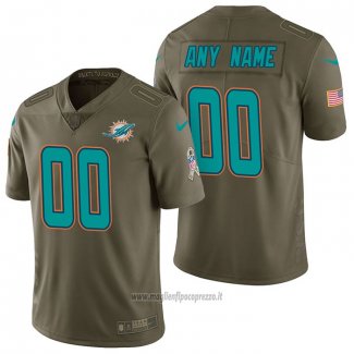 Maglia NFL Limited Miami Dolphins Personalizzate 2017 Salute To Service Verde
