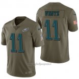 Maglia NFL Limited Philadelphia Eagles 11 Carson Wentz 2017 Salute To Service Verde