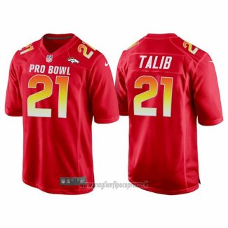 Maglia NFL Pro Bowl Denver Broncos 21 Aqib Talib AFC 2018 Rosso