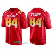 Maglia NFL Pro Bowl Pittsburgh Steelers 84 Ntonio Brown AFC 2018 Rosso