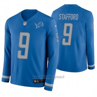 Maglia NFL Therma Manica Lunga Detroit Lions Matthew Stafford Blu