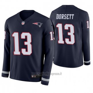 Maglia NFL Therma Manica Lunga New England Patriots Phillip Dorsett Blu